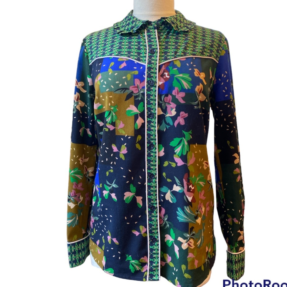 Cabi 5520 Bronco Patchwork Button Up Blouse - image 3